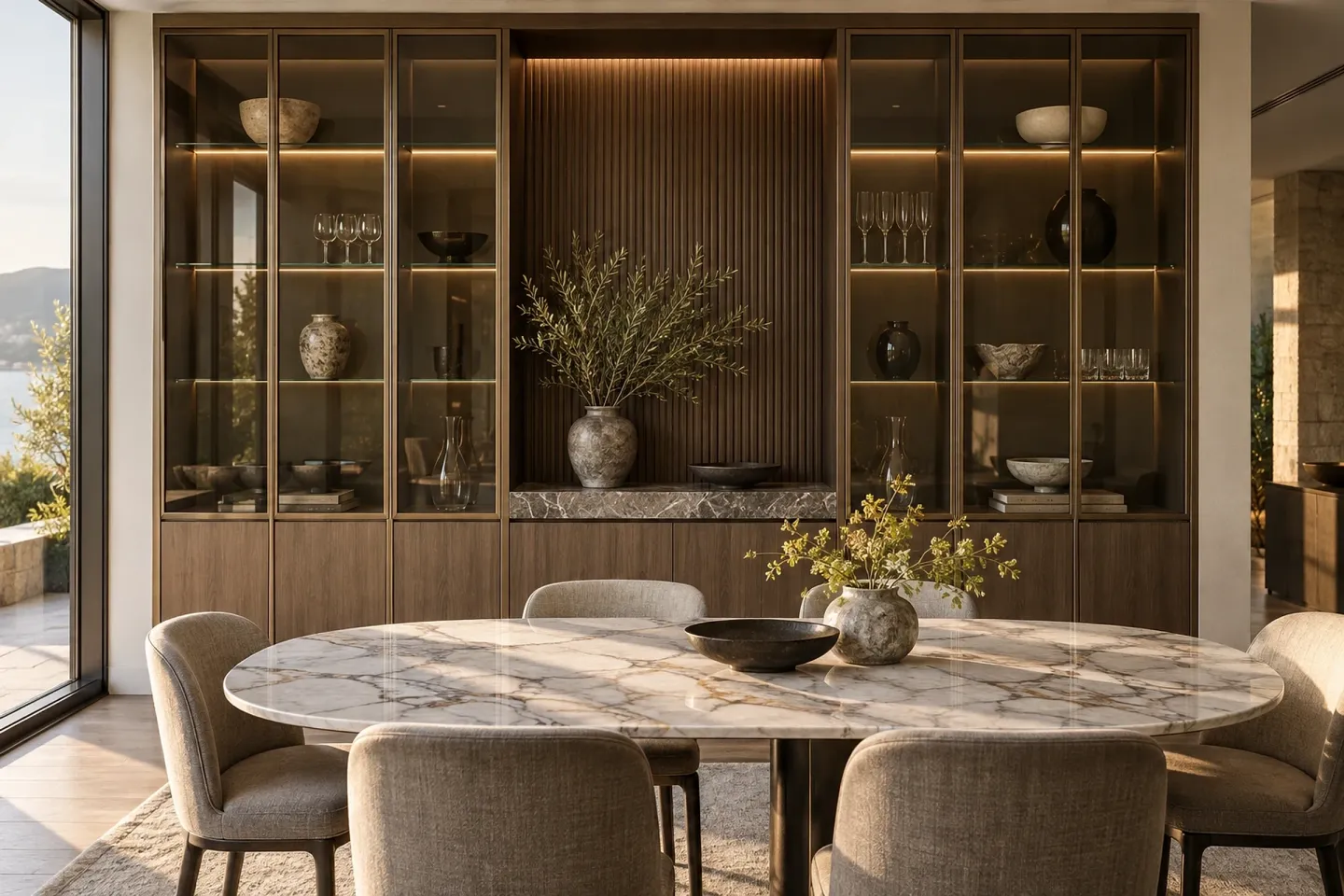 Dining room display wall
