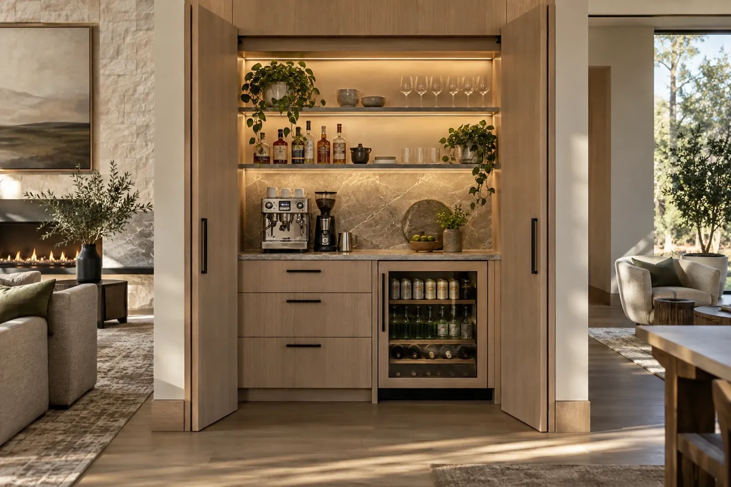 Family room coffee bar